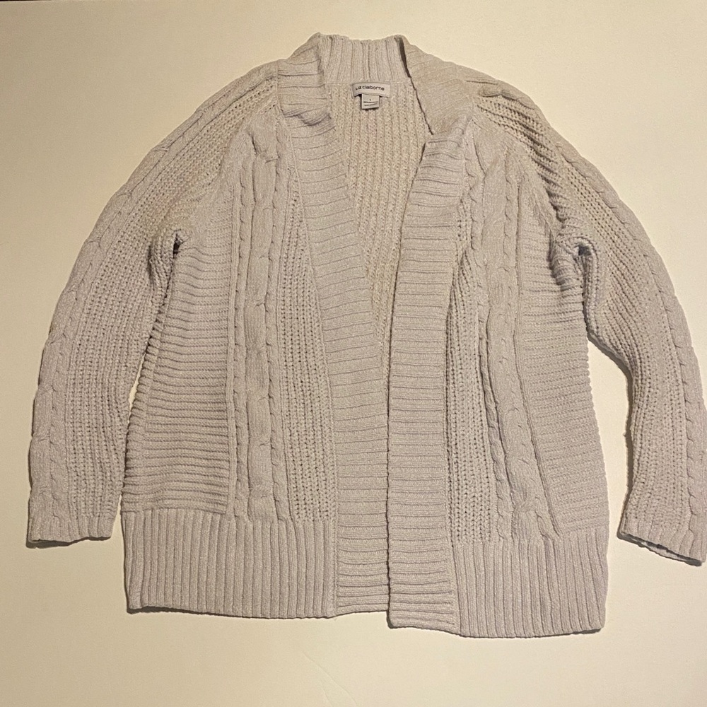 JCPenney Women's Cable Knit Cardigan in Cream
